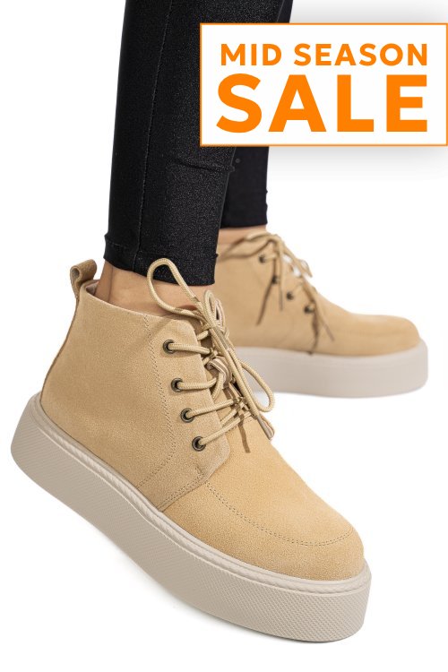 Ghete bej piele naturala intoarsa 1sp558
