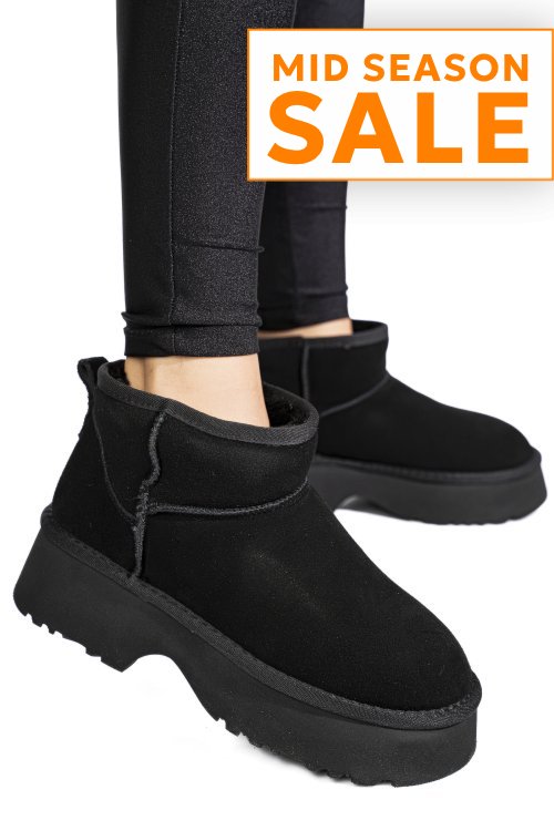 Ghete negre piele naturala intoarsa 1s77274