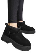 GHETE NEGRE PIELE NATURALA INTOARSA 1S77274