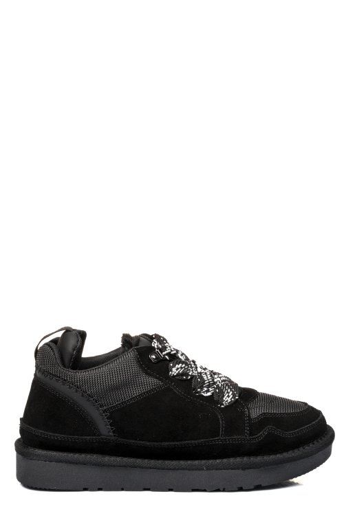 Pantofi sport negri piele naturala intoarsa 1s77204