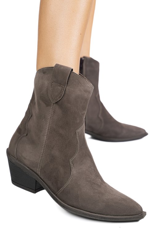 Cizme gri piele naturala intoarsa 4s7787