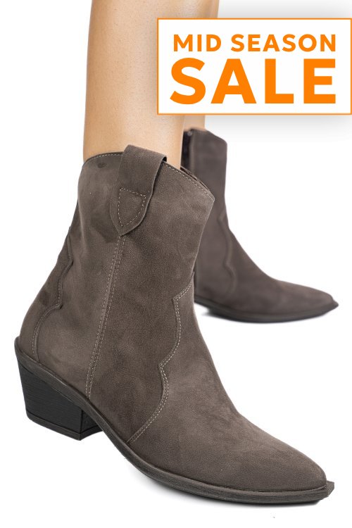 Cizme gri piele naturala intoarsa 4s7787