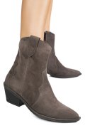 CIZME GRI PIELE NATURALA INTOARSA 4S7787