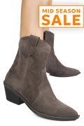 CIZME GRI PIELE NATURALA INTOARSA 4S7787