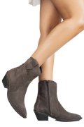 CIZME GRI PIELE NATURALA INTOARSA 4S7787