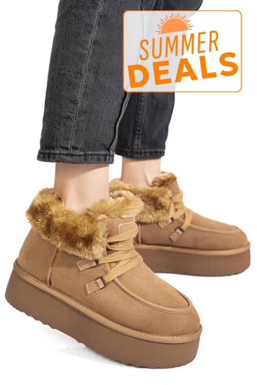 Ghete camel piele naturala intoarsa is771270