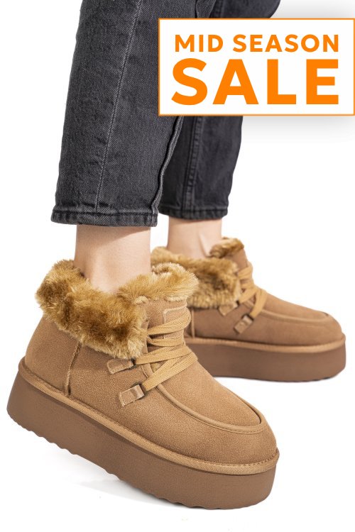 Ghete camel piele naturala intoarsa is771270
