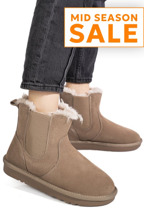 Cizme taupe piele naturala is771421