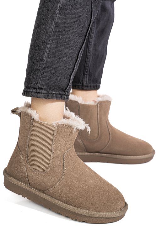 Cizme taupe piele naturala is771421