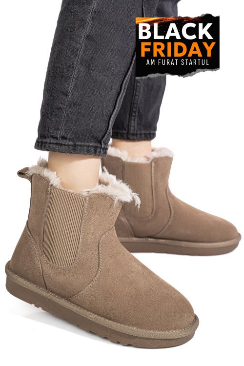 Cizme taupe piele naturala is771421