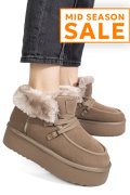 GHETE TAUPE PIELE NATURALA INTOARSA IS771270