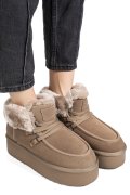 GHETE TAUPE PIELE NATURALA INTOARSA IS771270