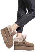 GHETE TAUPE PIELE NATURALA INTOARSA IS771270