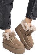 GHETE TAUPE PIELE NATURALA INTOARSA IS771270