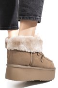 GHETE TAUPE PIELE NATURALA INTOARSA IS771270