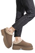 SABOTI TAUPE PIELE NATURALA INTOARSA 1S77273