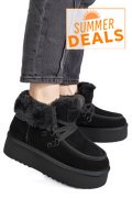 GHETE NEGRE PIELE NATURALA INTOARSA IS771270