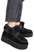 GHETE NEGRE PIELE NATURALA INTOARSA IS771270