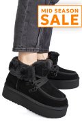 GHETE NEGRE PIELE NATURALA INTOARSA IS771270