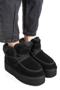 GHETE NEGRE PIELE NATURALA INTOARSA IS771270