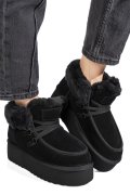 GHETE NEGRE PIELE NATURALA INTOARSA IS771270