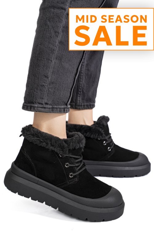 Ghete negre piele naturala is771400