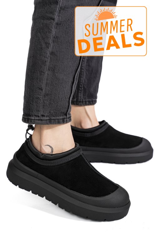 Pantofi sport negri piele naturala intoarsa i1401