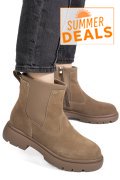 GHETE TAUPE PIELE NATURALA INTOARSA I444