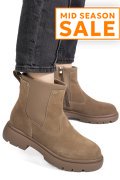 GHETE TAUPE PIELE NATURALA INTOARSA I444