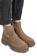 GHETE TAUPE PIELE NATURALA INTOARSA I444