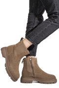 GHETE TAUPE PIELE NATURALA INTOARSA I444