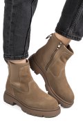 GHETE TAUPE PIELE NATURALA INTOARSA I444