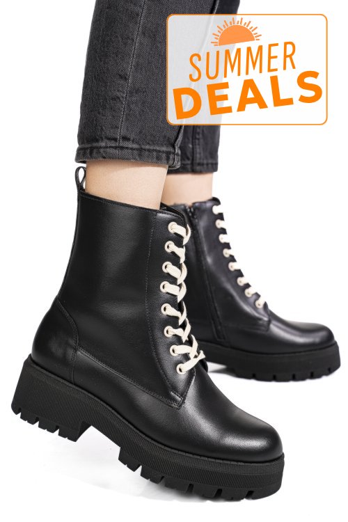 Ghete negre piele naturala 1s7734