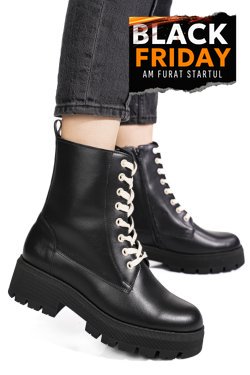 GHETE NEGRE PIELE NATURALA 1S7734