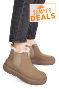 GHETE TAUPE PIELE NATURALA INTOARSA IS771403