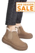 GHETE TAUPE PIELE NATURALA INTOARSA IS771403