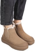 GHETE TAUPE PIELE NATURALA INTOARSA IS771403