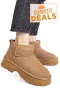 GHETE CAMEL PIELE NATURALA INTOARSA 1S77274