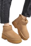GHETE CAMEL PIELE NATURALA INTOARSA 1S77274