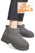 GHETE GRI PIELE NATURALA INTOARSA 1S77274