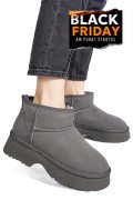 GHETE GRI PIELE NATURALA INTOARSA 1S77274
