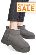 GHETE GRI PIELE NATURALA INTOARSA 1S77274