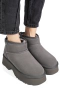 GHETE GRI PIELE NATURALA INTOARSA 1S77274