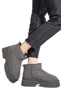 GHETE GRI PIELE NATURALA INTOARSA 1S77274