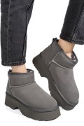 GHETE GRI PIELE NATURALA INTOARSA 1S77274