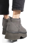 GHETE GRI PIELE NATURALA INTOARSA 1S77274