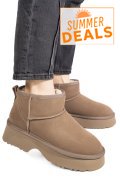 GHETE TAUPE PIELE NATURALA INTOARSA 1S77274