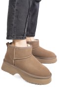 GHETE TAUPE PIELE NATURALA INTOARSA 1S77274