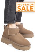 GHETE TAUPE PIELE NATURALA INTOARSA 1S77274