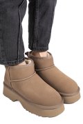 GHETE TAUPE PIELE NATURALA INTOARSA 1S77274